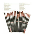 20 Piece Makeup Brush Set for Eyeshadow, Powder and Foundation - Pink and Rose Gold - view 6