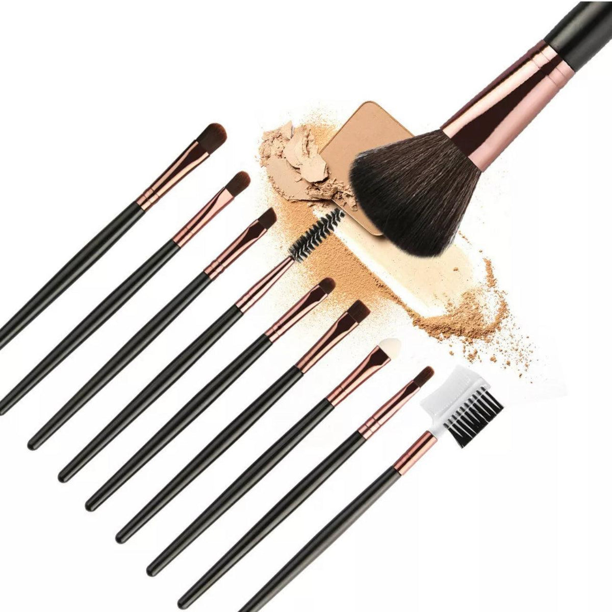 20 Piece Makeup Brush Set for Eyeshadow, Powder and Foundation - Pink and Rose Gold - view 8