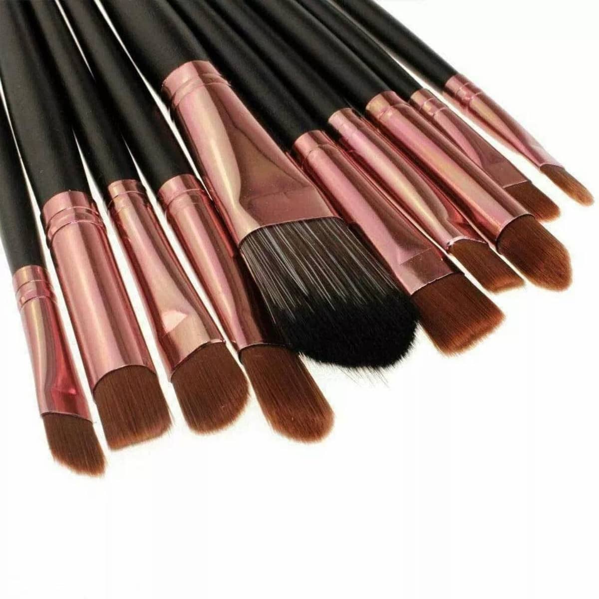 20 Piece Makeup Brush Set for Eyeshadow, Powder and Foundation - Purple and Rose Gold - view 4
