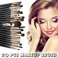 20 Piece Makeup Brush Set for Eyeshadow, Powder and Foundation - White and Black - view 2