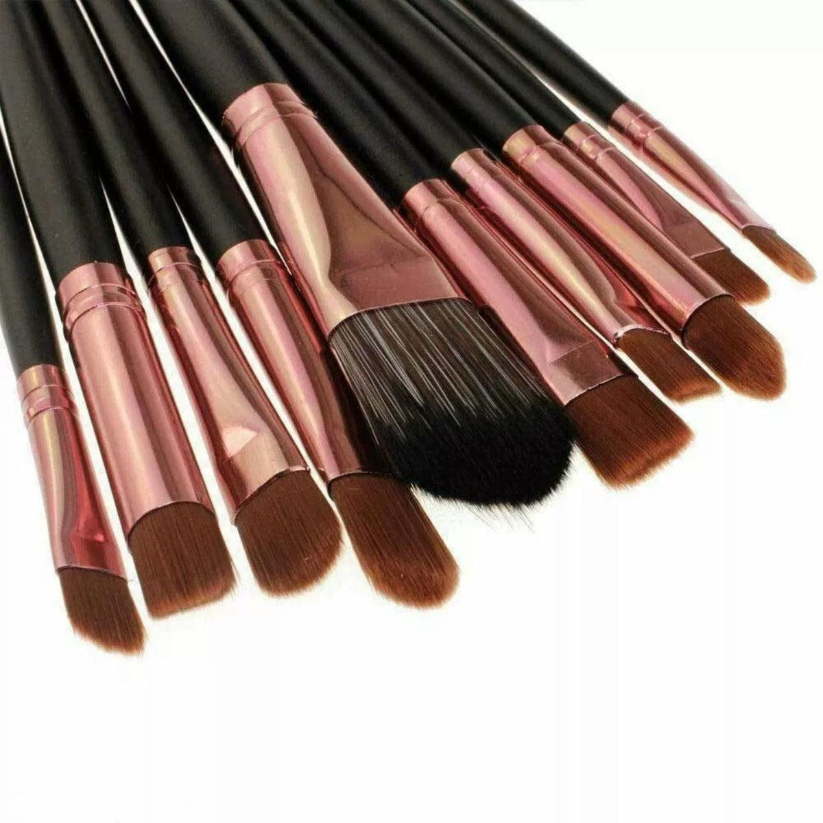 20 Piece Makeup Brush Set for Eyeshadow, Powder and Foundation - White and Black - view 4