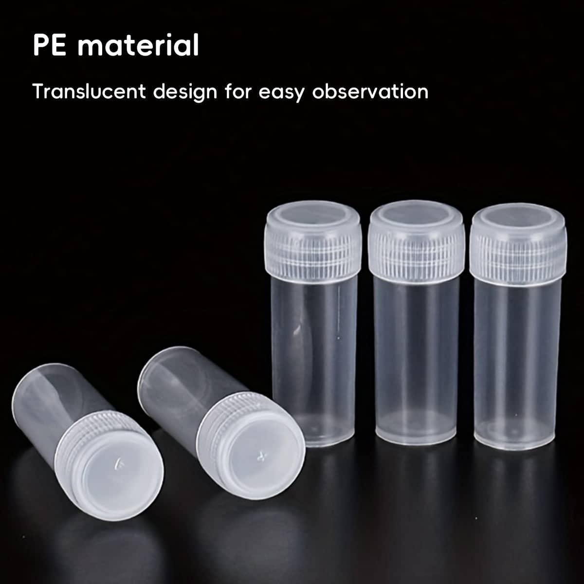 200 Clear Plastic Storage Bottles with Lids for Pills, Beads and Small Items - view 5