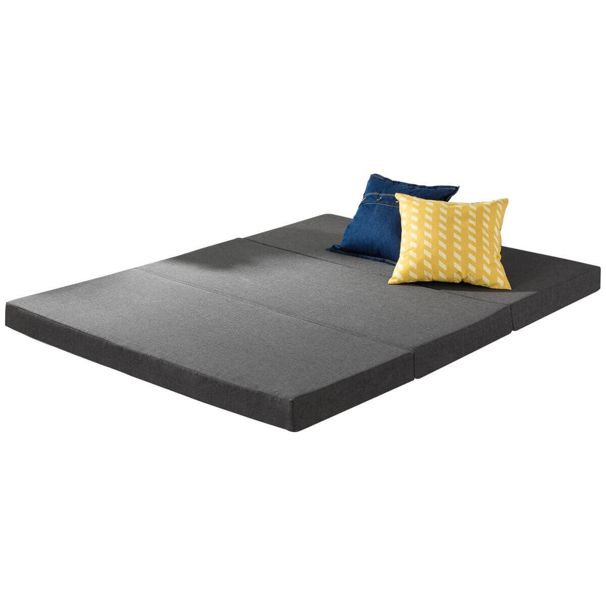 Zinus Double Trifold Folding Mattress - Dark Grey Dual Foam Layers - AU-TRIB-4D
