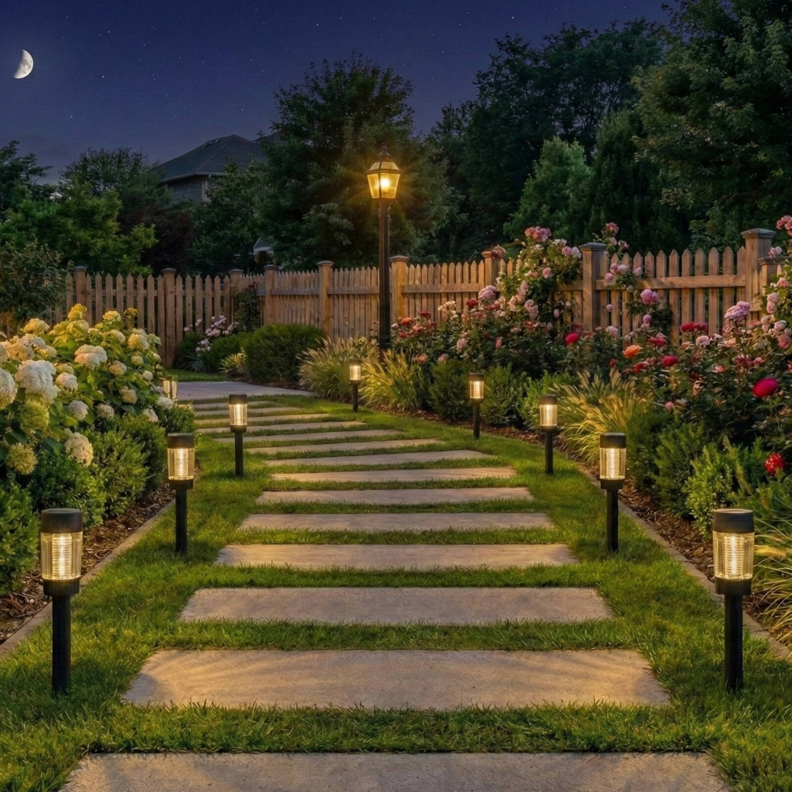 Click Canyon Solar LED Pathway Light Black Stainless Steel