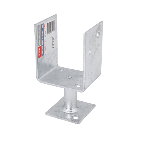 Pryda Full Stirrup Post Anchor 65x90mm M10 - Galvanised Steel - Termite Protection - SuperSaverAU - view 1