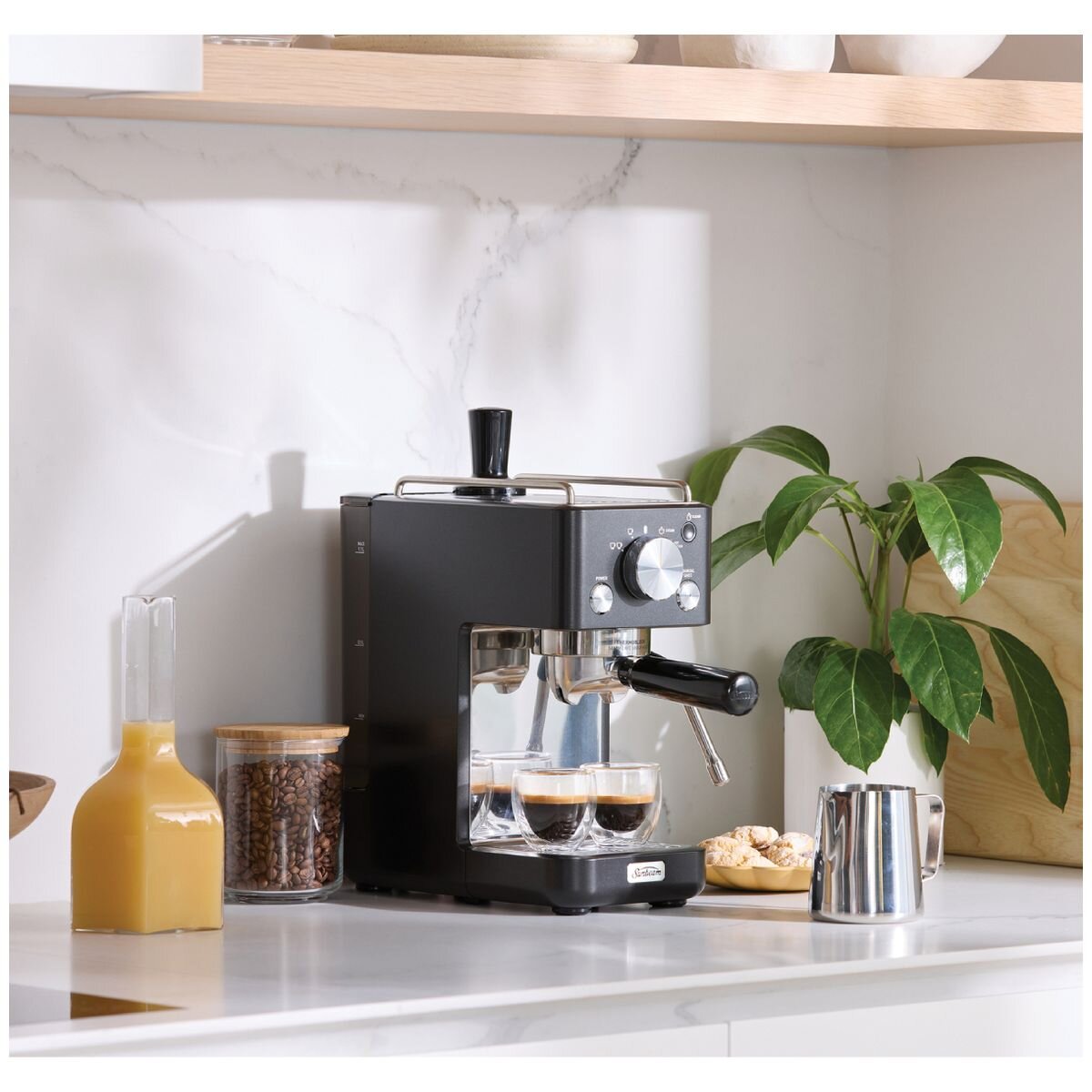 Sunbeam Origins Slimline espresso machine 1.1L - Black, 58mm group head, volumetric shots - EMM4500BK