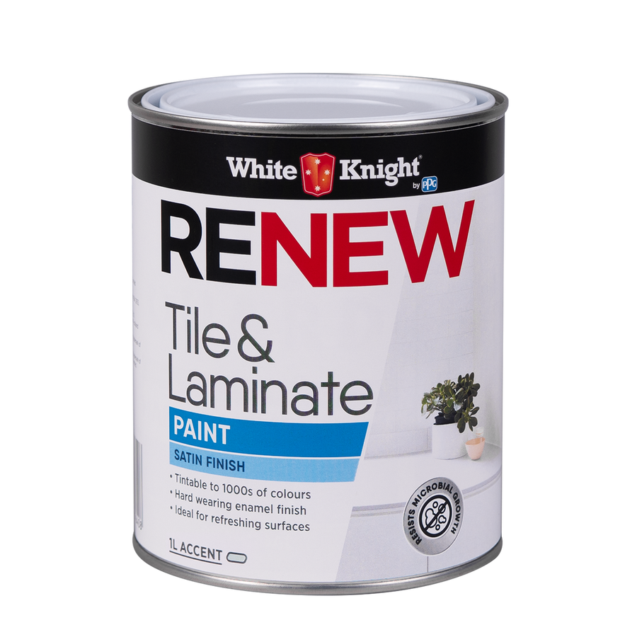 White Knight Accent Satin Renew Tile and Laminate Paint 1L - White - SuperSaverAU - view 1