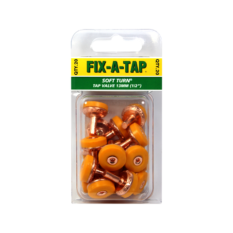 FIX-A-TAP 13mm 1/2" Soft Turn Thermoplastic Tap Valve - 20 Pack