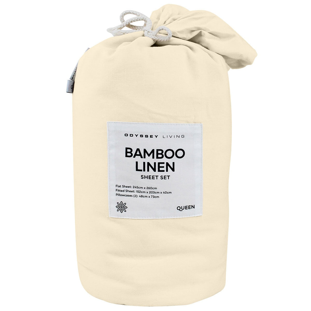 Odyssey Living Bamboo Linen Sheet Set 4 Piece Queen Natural