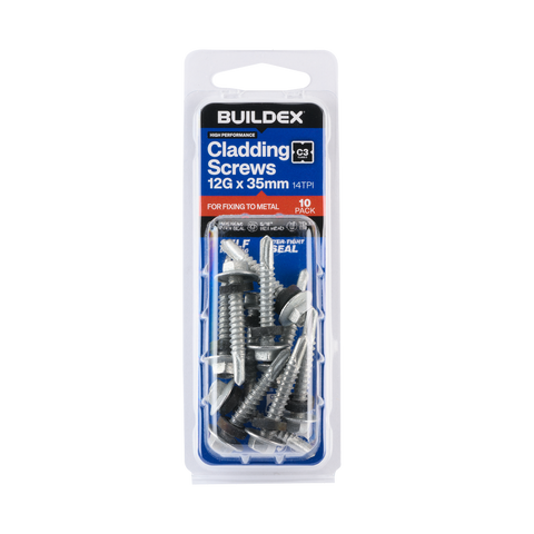 Buildex Roofing Teks Screws 12g x 35mm - Class 3 - 10 Pack - Self-Drilling - SuperSaverAU - view 1