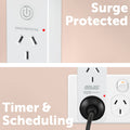 Arlec Grid Connect Smart Plug In Twin Socket with Energy Meter & Surge Protection PC287HA