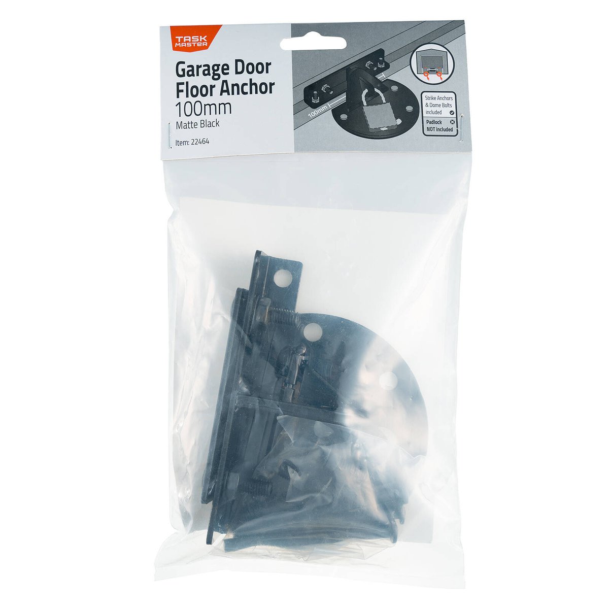 Taskmaster Garage Door Floor Anchor 100mm - Black Matte - Secure Your Garage - SuperSaverAU - view 1