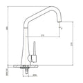 Armando Vicario Tink Kitchen Mixer Tap - Chrome Plated Brass, 4 Star WELS, Swivel Spout - TINK