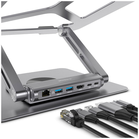 mBeat Stage S12 Rotating Laptop Stand with USB-C Docking Station Space Grey MB-STD-S12GRY - SuperSaverAU - view 2