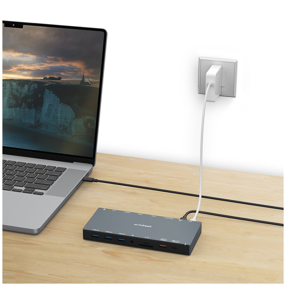 mBeat 15 In 1 Triple Display USB-C Dock MB-UCD-X15 Space Grey HDMI x 2, DP x 1 - SuperSaverAU - view 7