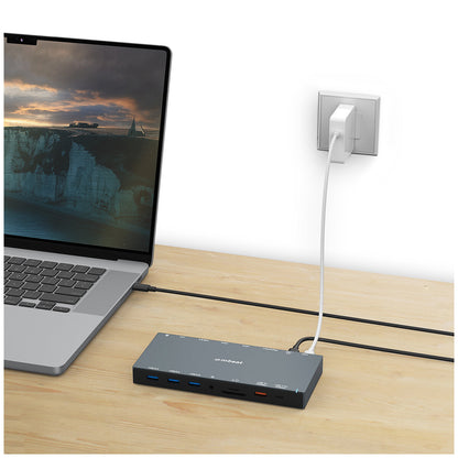 mBeat 15 In 1 Triple Display USB-C Dock MB-UCD-X15 Space Grey HDMI x 2, DP x 1