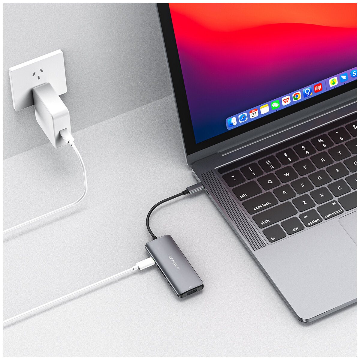mBeat 7 In 1 USB-C 3.2 Gen2 Hub With 8K Video 10Gbps Data Space Grey MB-UCD32-U7 - SuperSaverAU - view 3