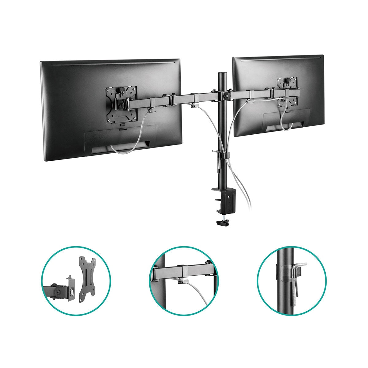 activiva ErgoLife Dual Monitor Arm ACA-BMA-DC01K Supports 13-32 Inch Screen Size