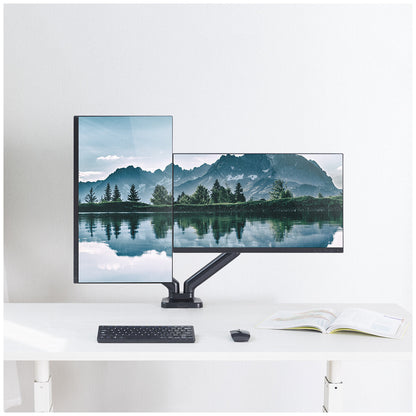 activiva ErgoLife Dual Monitor Arm ACA-MMA-DGC01K Steel Gas Spring | Supports 17-32 Inch Screen Size