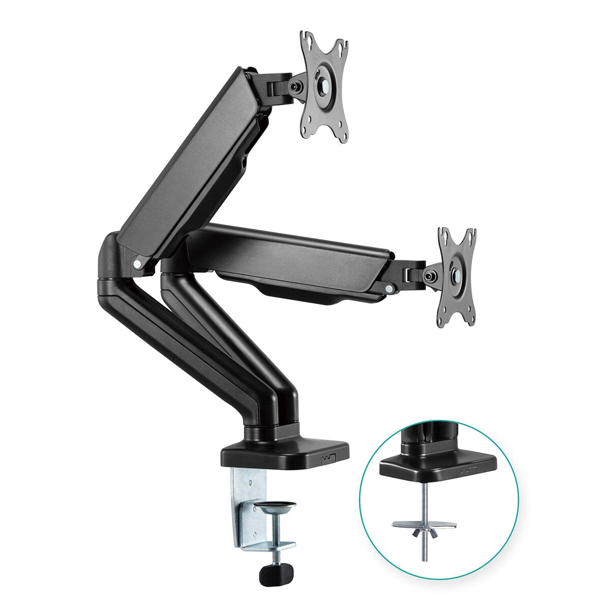 activiva ErgoLife Dual Monitor Arm ACA-MMA-DGC01K Steel Gas Spring | Supports 17-32 Inch Screen Size