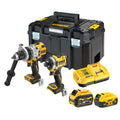 DeWALT 18V XR Brushless 2 Piece 5.0/6.0Ah Premium Hammer Drill & Impact Driver Combo Kit DCK2201P1T1-XE
