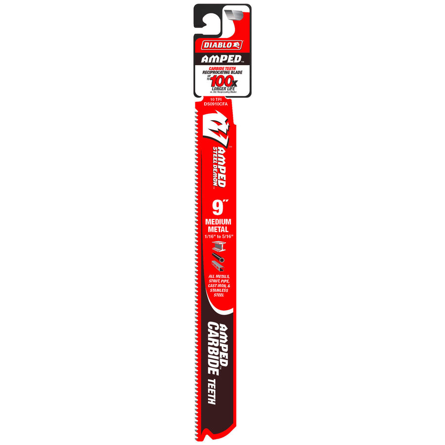 Diablo 9" Steel Demon 10TPI Carbide Reciprocating Saw Blade for Medium Metal