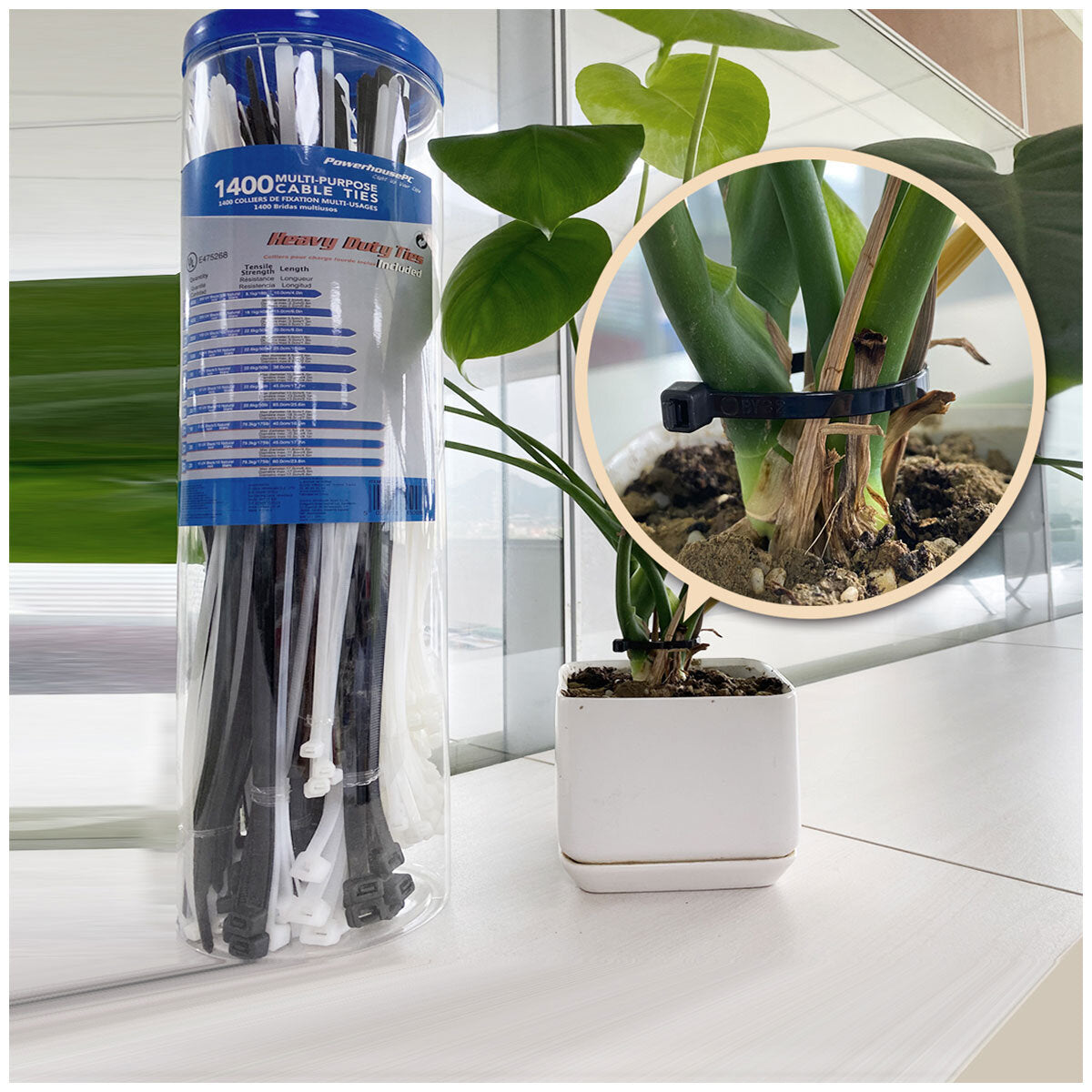 PowerhousePc Multi-Purpose Cable Ties 1400 Pieces UV Resistant - SuperSaverAU - view 5