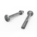 Zenith M10 x 100mm Hot Dipped Galvanised Cup Head Bolt and Nut - 4.6 Grade Steel, Each