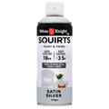 White Knight Squirts Silver Satin Spray Paint 310g Solvent Based Durable - SuperSaverAU - view 1