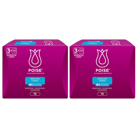 Poise Regular Liners for Bladder Leaks 2 x 78 Pack - SuperSaverAU - view 2