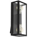 EGLO Alamonte 1 Black Exterior Wall Light | Weatherproof Outdoor Lighting | Clear Glass Panels | Modern Design - SuperSaverAU - view 2