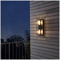 EGLO Alamonte 1 Black Exterior Wall Light | Weatherproof Outdoor Lighting | Clear Glass Panels | Modern Design - SuperSaverAU - view 3