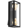 EGLO Alamonte 1 Black Exterior Wall Light | Weatherproof Outdoor Lighting | Clear Glass Panels | Modern Design - SuperSaverAU - view 1