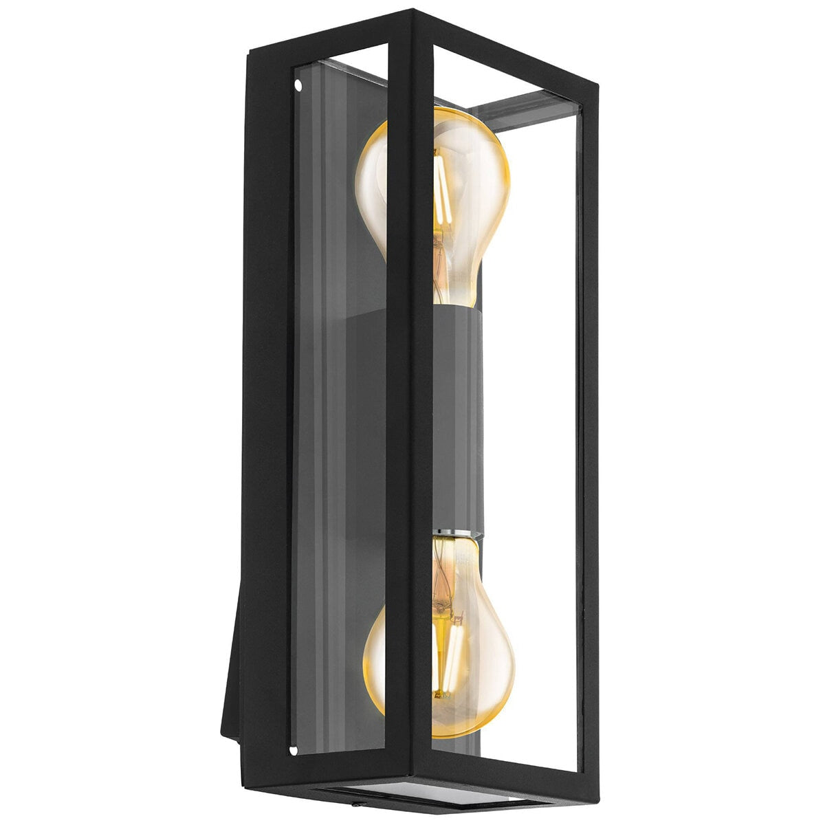 EGLO Alamonte 1 Black Exterior Wall Light | Weatherproof Outdoor Lighting | Clear Glass Panels | Modern Design - SuperSaverAU - view 1