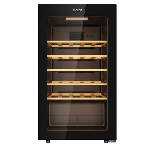 Haier 33 Bottle Wine Fridge - Black - Red and White Wine Modes - Reversible Door - HWC90UC