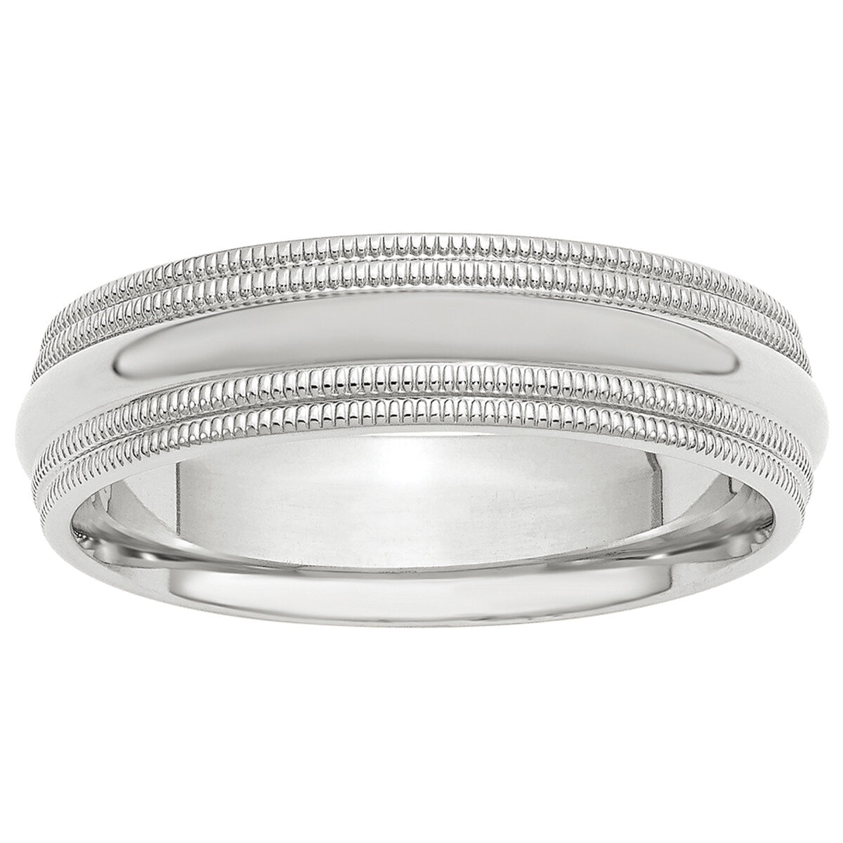 Platinum Men's Comfort Fit Milgrain Band