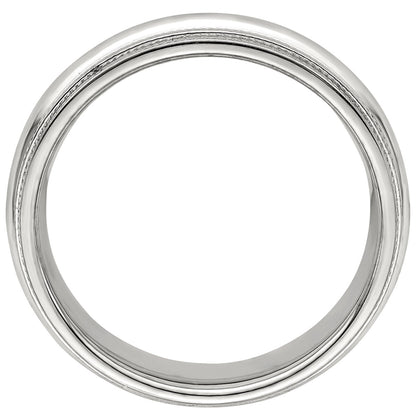 Platinum Men's Comfort Fit Milgrain Band