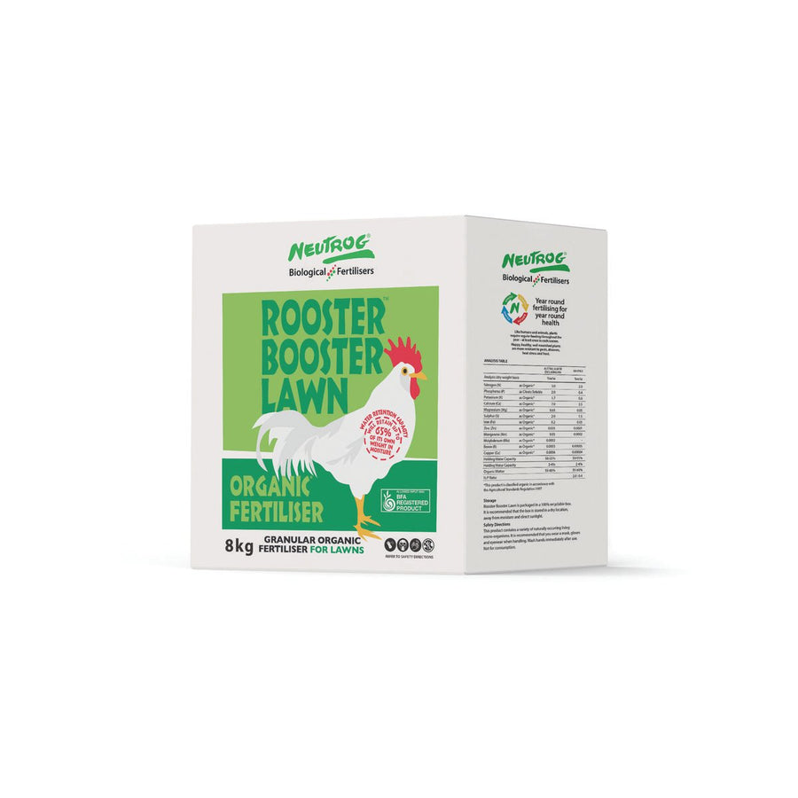 Rooster Booster Organic Lawn Food 8kg - Year-Round Nourishment - 295mm x 300mm x 165mm - SuperSaverAU - view 1