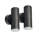 Brilliant Coolum Project Modern LED Twin Pack Wall Light Black 10W, Wall/Pillar/Post Mount, Outdoor 22586/06