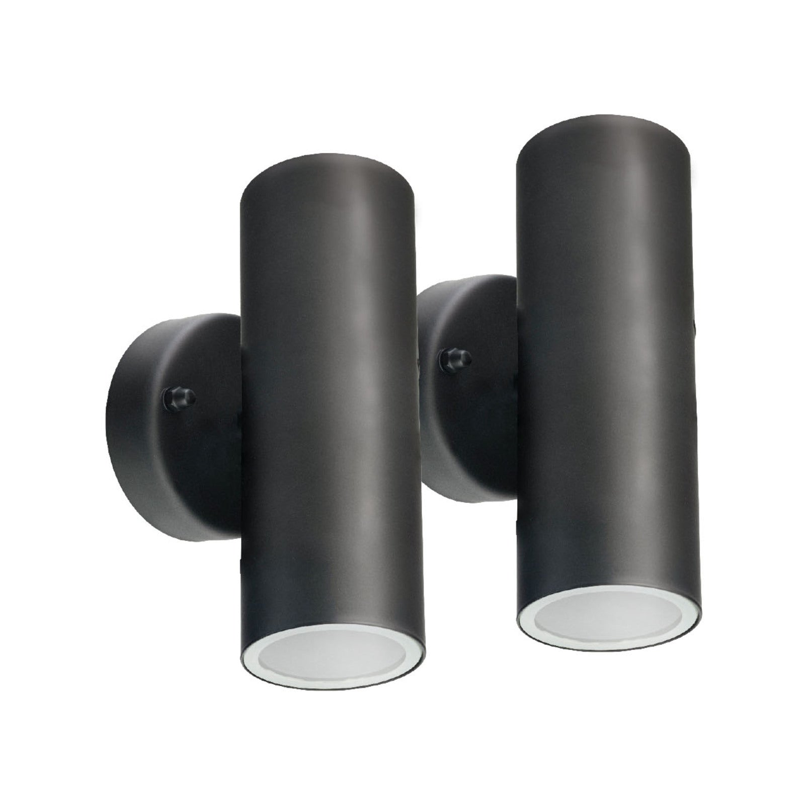 Brilliant Coolum Project Modern LED Twin Pack Wall Light Black 10W, Wall/Pillar/Post Mount, Outdoor 22586/06