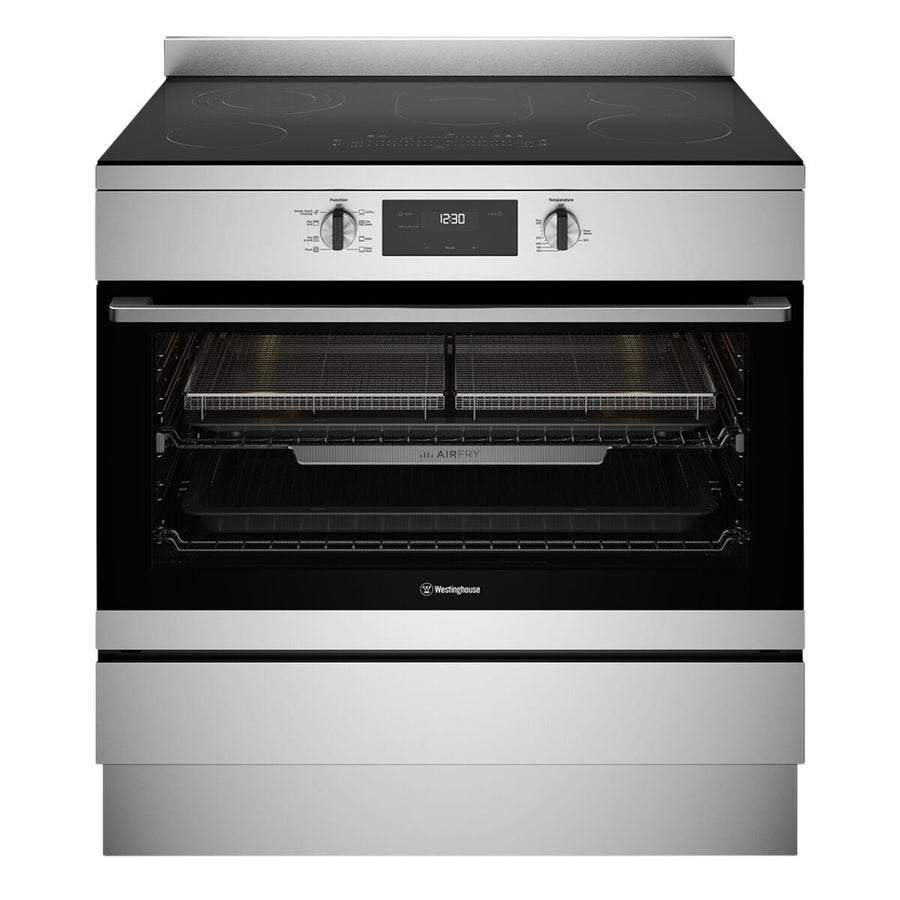 Westinghouse 90cm Electric Freestanding Cooker - Stainless Steel, AirFry, Ceramic Cooktop - WFE9546SD