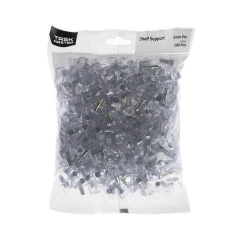 Taskmaster Shelf Support - 5mm Pin - Clear Plastic - Easy Install - SuperSaverAU - view 1