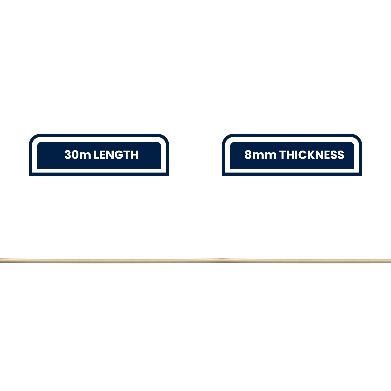 Grunt 4mm x 30m Wire Core Clothesline, Beige PVC Coated, 160kg Break Strength