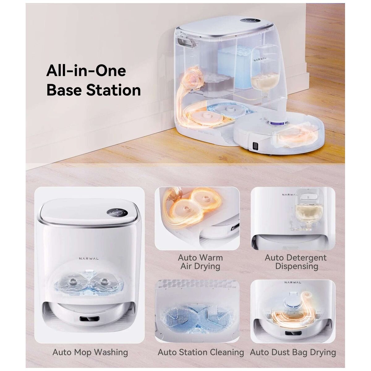 Narwal Freo X Ultra Robot Vacuum Mop - 8,200Pa Suction - AI DirtSense - Self-Empty Station - YJCC015