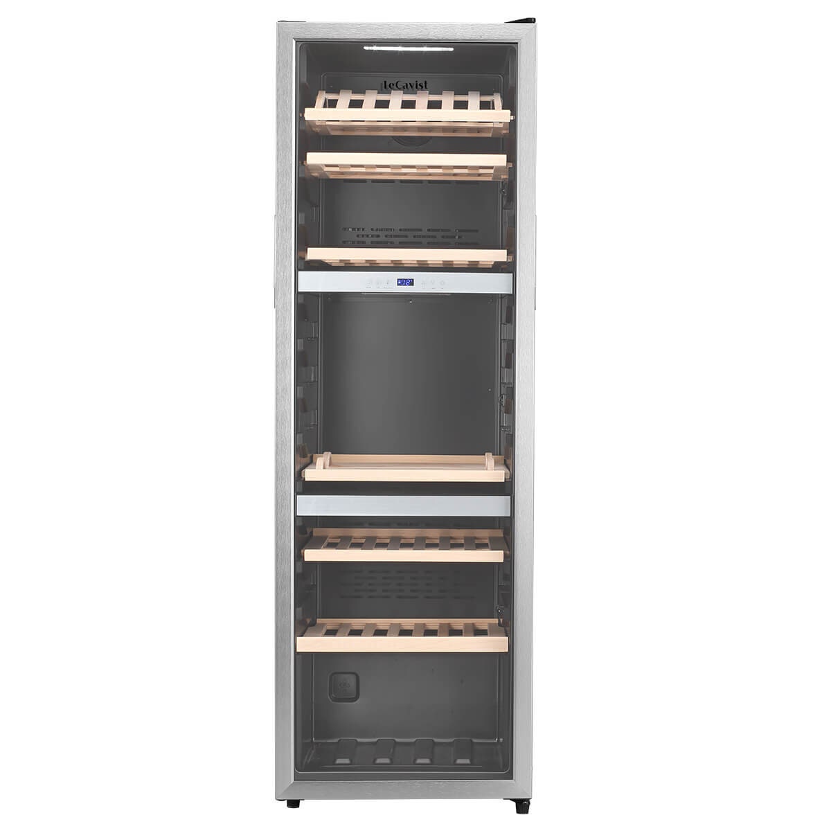 LeCavist 140 Bottle Triple Zone Wine Cabinet 282L - Stainless Steel, Triple Glazed Door - LEK1403ZPVX