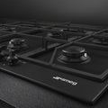 Smeg 72cm 5 Burner Gas Cooktop - Matte Black Finish - Wok Burner - Flame Failure Device - PX375LMBAU