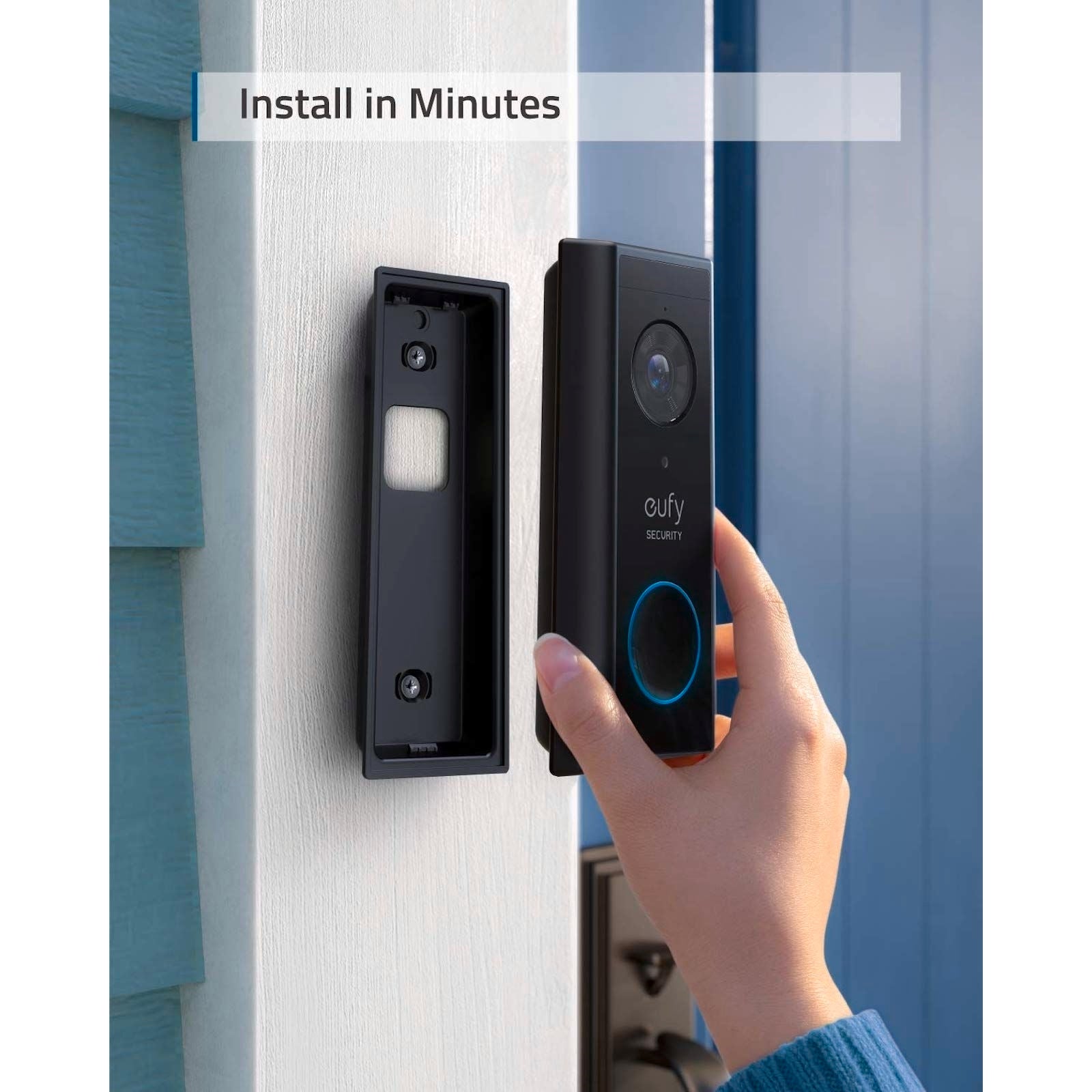 Eufy 2K Video Doorbell with HomeBase 2, Black E8210CW1