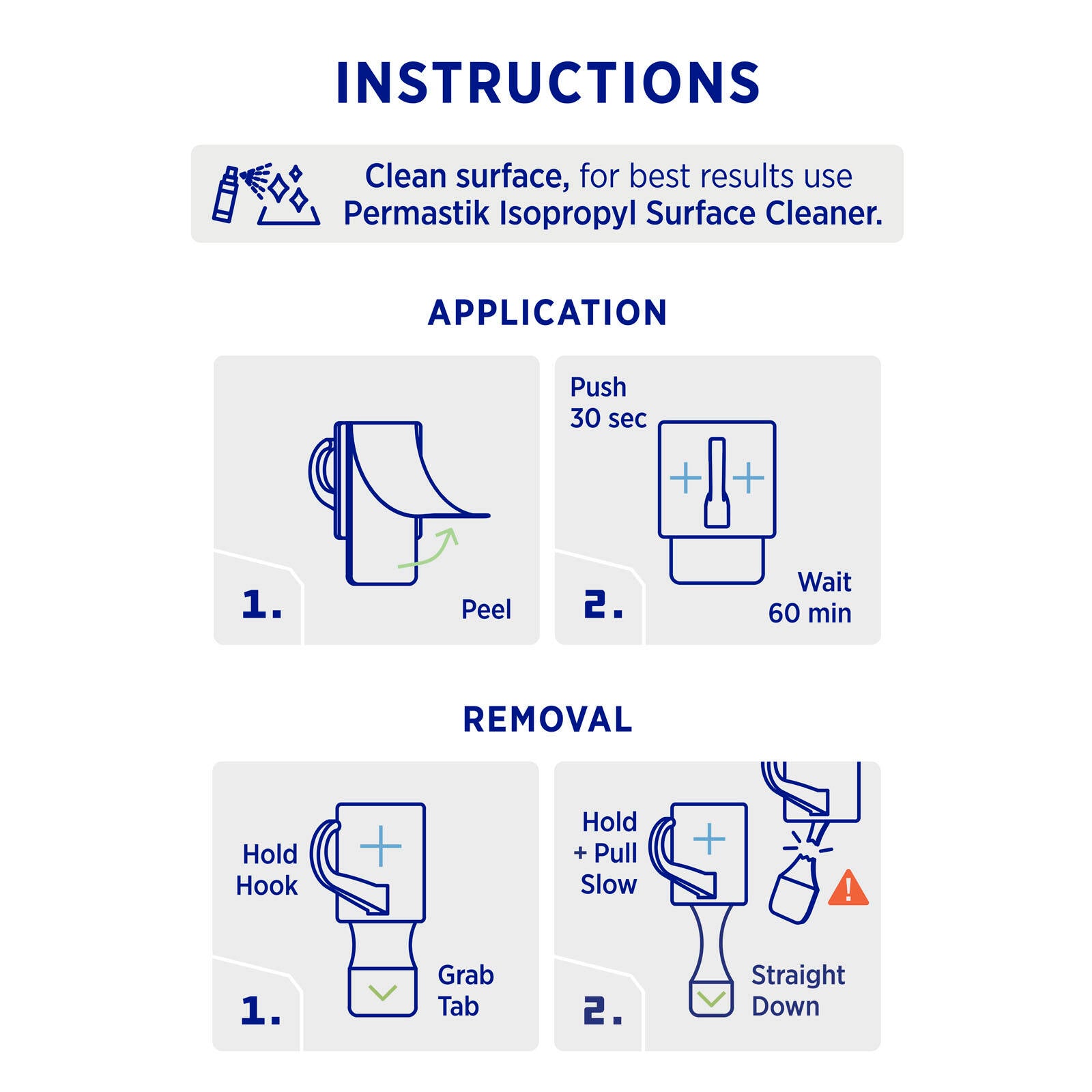 Permastik Adhesive Mug Hooks 10 Pack - White, No-Drill Cupboard Hooks
