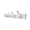Adoored 6 Satin Chrome Hook Rack - White MDF - Elegant Design - Durable - SuperSaverAU - view 1