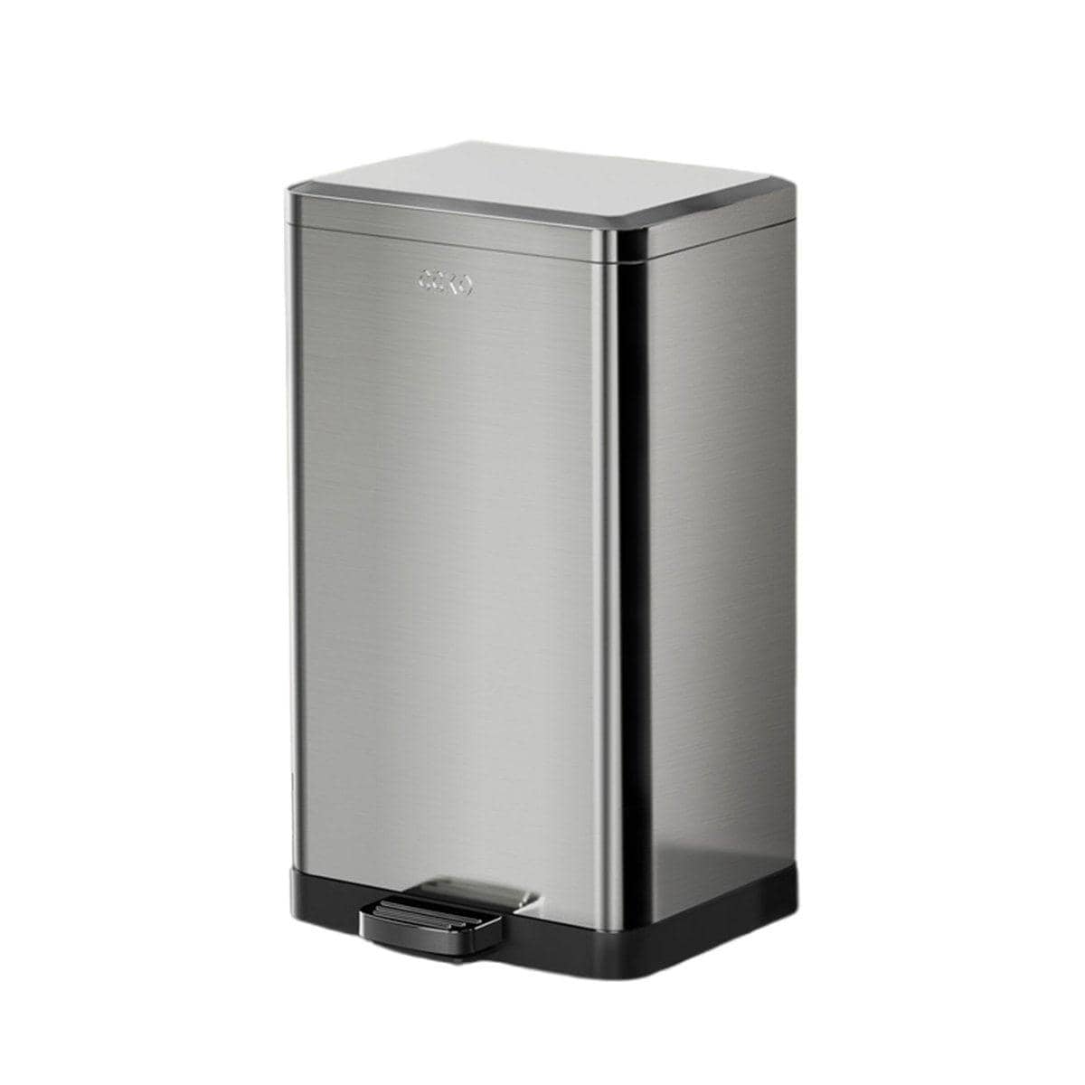 20L Foot Pedal Rubbish Bin with Lid, Household Trash Can - Stainless Steel